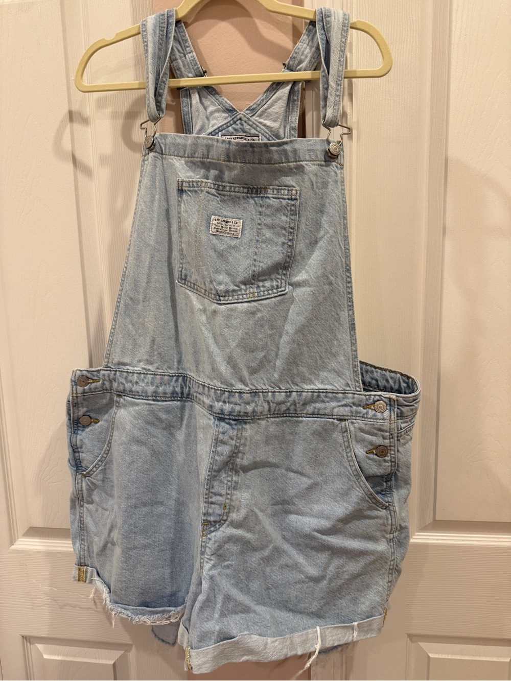 EUC Levi's Women’s Vintage Shortalls Light Blue Denim Size 24W
